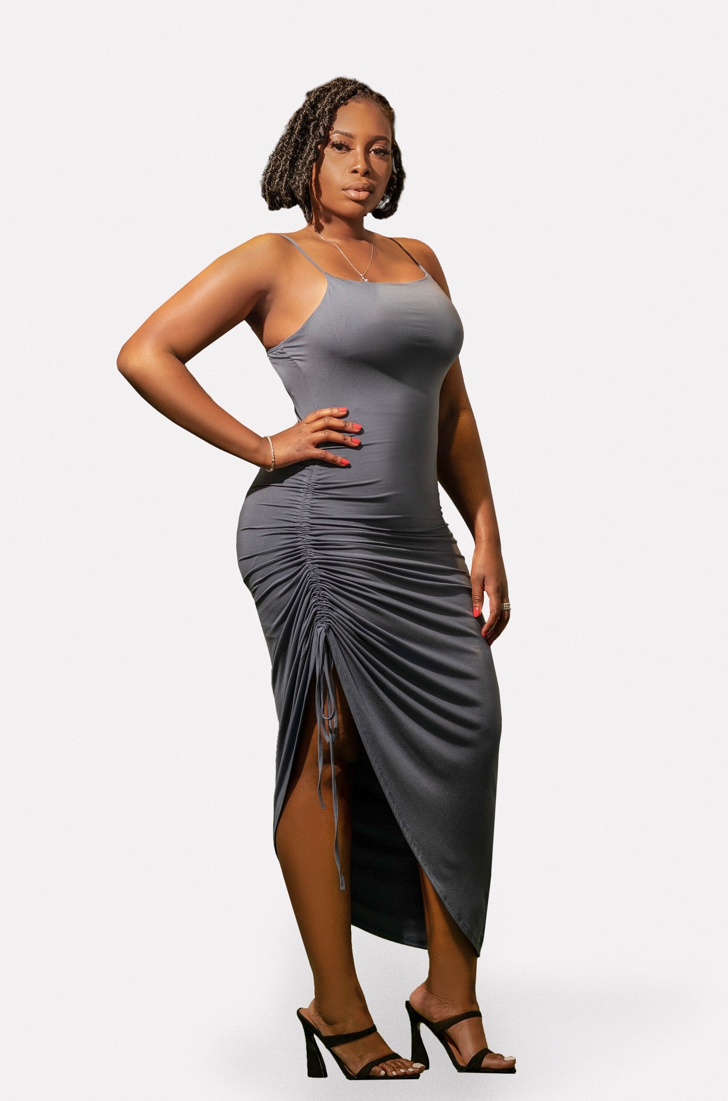 Drawstring Side Strap Dress – L4 Lux Styles